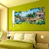 IARTS Jurassic Park Dinosaurs Wall Sticker Removable Vinyl Decals for Kids Room