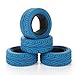 1/10 RC Run-Flat Car Tyres, LAFEINA 65mm Rubber RC On-Road Tire for 1/10 Traxxas HSP Tamiya HPI Kyosho RC On-Road Run-flating Car Parts (Blue)