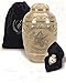 The Severn Cremation Urn. A Hand Engraved Cremation Urn Manufactured From Solid Brass With Cream Wash Finish. 3" Keepsake size.