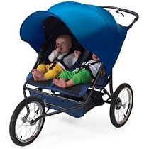Kiddopotamus Rayshade UV Protective Double Stroller Shade for Twin Strollers & Joggers, Navy
