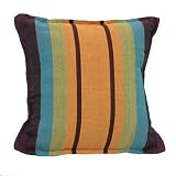 16 x 16 Handwoven Morning Meadow Striped Hammock Square Cotton Pillow