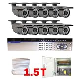 Complete High End 16 Channel Full D1 HDMI (1.5T HD) DVR Surveillance Video CCTV Security Camera System Package w/ (10) Pack of 1/3 Exview HAD CCD II 700 TVL 2.8~12 mm Varifocal Lens Outdoor Cameras