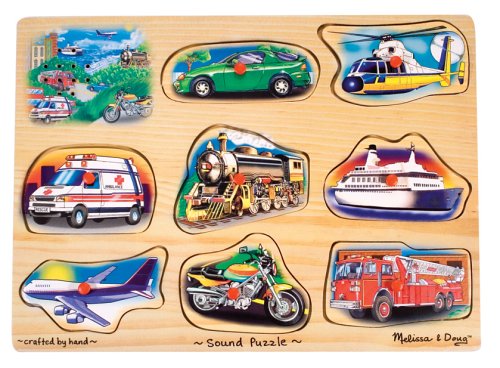 Childrens Toyshop  Toys : Melissa & Doug Vehicle Sound Puzzle