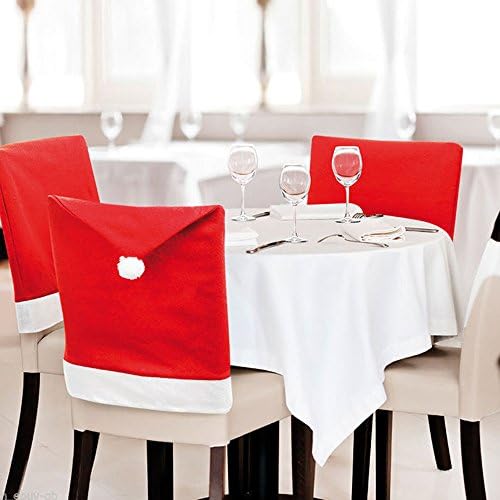 Winkier Santa Claus Claus Hat Chair Covers Decor Christmas Holiday Festive Set of 4
