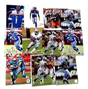 Detroit Lions 11 Signed 8X10 Photo Lot Nate Burleson Louis Delmas