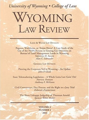 Childrens Toyshop  Magazines : Wyoming Law Review