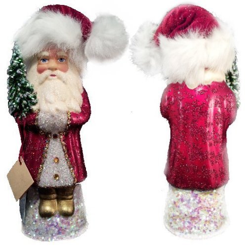 Ino Schaller Paper Mache Santa in Soft Hat Christmas Candy Container Ino Schaller Paper Mache Santa in Soft Hat Christmas Candy Container