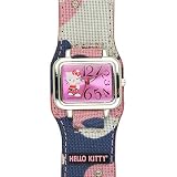 Girls&rsquo; Hello Kitty Pink/Blue Camouflage Watch with Fabric Strap