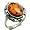 Certified Genuine Honey Amber and Sterling Silver Classic Ring Sizes 5,6,7,8,9,10,11
