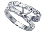 1.30 cts Baguette Diamonds Wedding Set - Platinum, 18kt White or Yellow Gold
