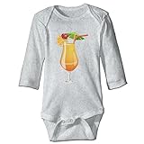 NINKI ベビー服 オレンジジュース 長袖 ロンパース 6ヶ月~24ヶ月 100%コットン 出産祝い Size 24 Months グレー