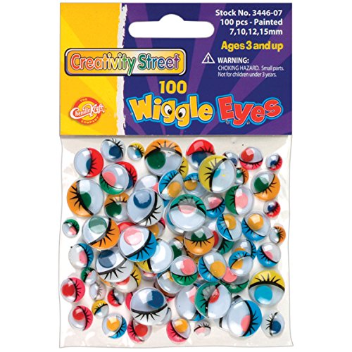 Creativity Street Wiggle Eyes Painted 100-Piece Assorted Sizes
