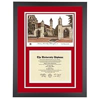 Indiana University (Bloomington) Diploma Frame with IU Lithograph Art Print