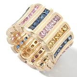14K Gold Multi-Color Sapphire Eternity Ring