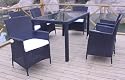 Ambientehome 63458AM 7-teilige Sitzgruppe, Essgruppe Ledo Gartenmöbel Polyrattanmöbel, schwarz