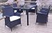 Ambientehome 63458AM 7-teilige Sitzgruppe, Essgruppe Ledo Gartenmöbel Polyrattanmöbel, schwarz