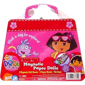 Jakks Pacific Flying Colors Dora Clutch N Go Magnetic Paper Dolls