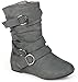 Journee Kids Girls Buckle-Strap Suede Boots
