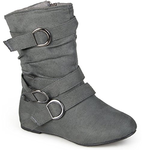 Journee Kids Girls Buckle-Strap Suede Boots