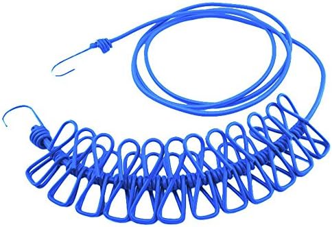 Portable Windproof Clothesline for Outdoor Indoor Home Travel Drying Random (blue)