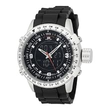 U.S. Polo Assn. Men's US9047 Analog-Digital Black Dial Black Rubber Strap Watch
