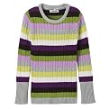 Girls' Cherokee&reg; Stripe Crew Sweater - Plum