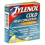 Tylenol Cold Severe Head Congestion, Daytime Non Drowsy, Cool Burst Caplets, 24 Count