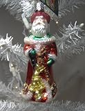 Old World Christmas Father Christmas with Bells Hand Blown Glass Santa Claus Ornament