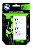 Original HP 97 Tri-color Ink Cartridge (2-Pack) in Retail Packaging