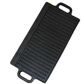 Cajun Cookware 17 Inch Seasoned Cast Iron Rectangular Reversible Griddle by Cajun Cookware