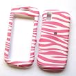 Samsung Instinct S30 M810 Sprint Rubberized Snap On Protector Hard Case Image Cover "White & Pink Zebra" Design