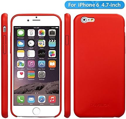 iPhone 6 Case,iPhone 6S Case, Travellor Slim Fit Shock Defender Full Body Protective Cover Case+[Naked Shield][Clear][Metal Kickstand] Thin Slim Fit Crystal Case for iPhone 6&amp;6s (iPhone 6/6s, Red)