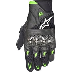 Alpinestars SMX-2 Air Carbon Men's Leather Street Racing Motorcycle Gloves - Black/Green