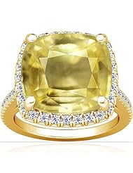 18K Yellow Gold Cushion Cut Yellow Sapphire Fana Designer Ring