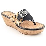 NINE WEST Hayfordaa Platforms Wedges Shoes Black Womens