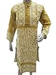 Indian Kurti Yellow Chikan Embroiderd Cotton Kurta Dress