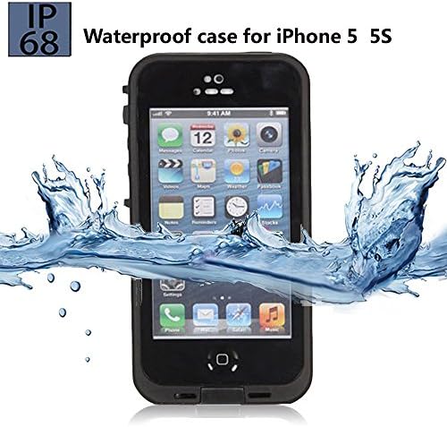 iPhone 5 5s Waterproof Case, Waterproof SnowProof Case with Touched Transparent Screen Protector, iPhone 5 5s Cases for Boys Girls Kids, iPhone 5 5s Protective Case Durable Full Sealed Case Cover