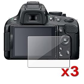 eForCity 3 Pcs LCD Screen Protector Film Guard For Nikon D5100