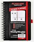 Action Day Fitness Planner - Undated Weekly / Monthly Pages - Size 6x8 - Layout Designed to Be and Stay Fit - Food & Fitness Journal - (Workout (+) Nutrition (+) Exercise Diary)