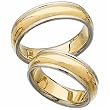 18K Yellow Gold And Platinum Ladies Comfort Fit Wedding Band