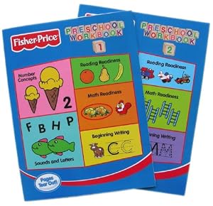 Amazon.com: Fisher-Price Preschool Pre-school Workbooks Vol 1 &amp; 2 - 2pc ...