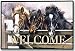 american shorthair - Over the Gate Welcome Horse Western Horses Doormat Mat Rug