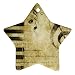 Star Ornament (2-Sided) of Grunge Music with Piano Keys Treble Clef and Notes
