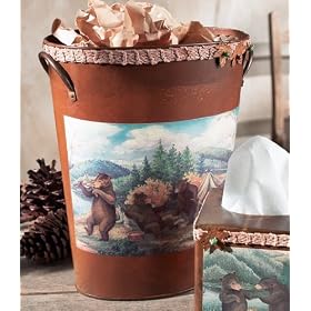 Playful Bear Waste Basket by Black Forest Decor