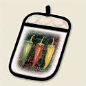 Red Hot Chili Pepper Tabasco Decor 2 piece Kitchen Pocket Oven Mitt Potholder Set of 2