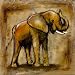 Safari Elephant Animals Art Poster Print by Tara Gamel, 16x16