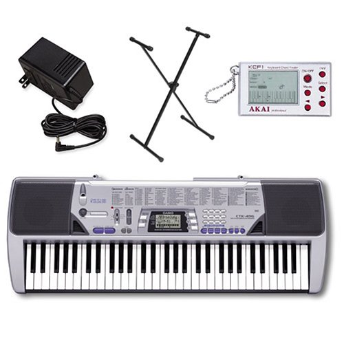 Childrens Toyshop  Musical Instruments : Casio CTK496 Keyboard with Power Supply, Stand and Akai Digital Chord Finder