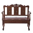 Hand Carved Storage Settee - Mahogany