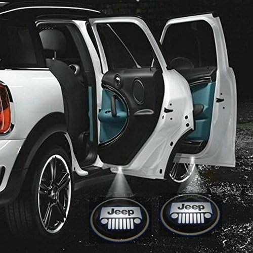 2 X 5th Gen Car Door Shadow Laser Projector Logo LED light for JEEP Cherokee Compass Grand Cherokee Patriot Wrangler Unlimited Wagoneer Liberty cj7 Cj5 All Model All year