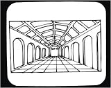 Decorated Mouse Pad with "black and white", ceiling, doors, "Austria Hungary", structure, Europe, hall, architecture, tiles, floor, building